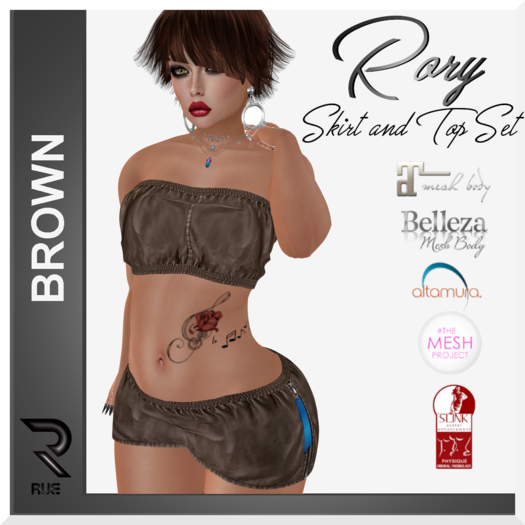 :: RUE :: Rory Skirt & Top Set [Brown]