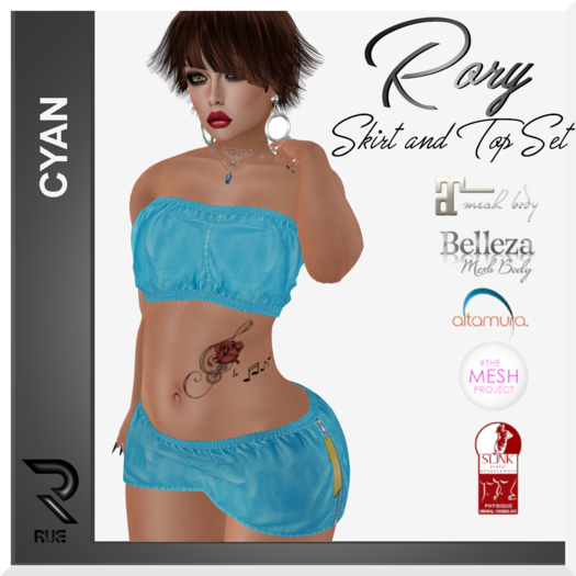 :: RUE :: Rory Skirt & Top Set [Cyan]