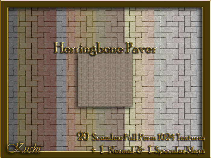 Herringbone Paver Seamless Texture Set