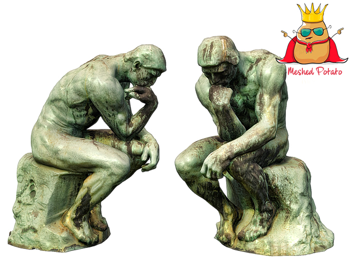 Meshed Potato - The Thinker Rodin Statue - Full Perm Mesh