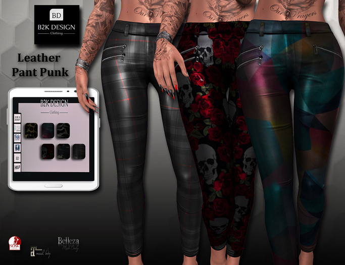 ..::B2K Design::..Leather Pant Punk - ADD
