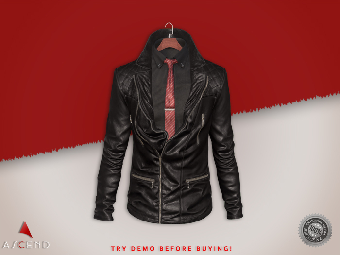 //Ascend// Aiden Racer Leather Jacket - Black 