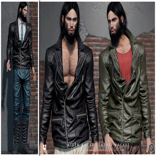 //Ascend// Aiden Racer Leather Jacket - FATPACK [ADD ME]