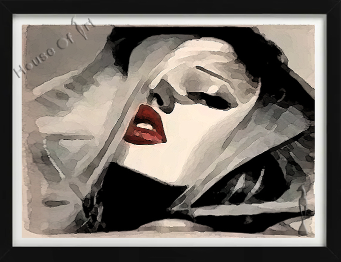 Seductive Red Lipstick - Rough Brush Artwork