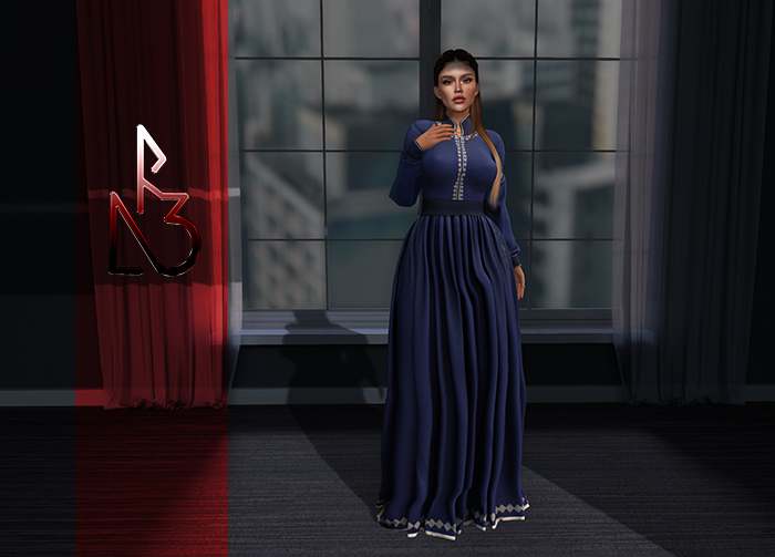 //R3D// Medieval Dress Etsy - Dark Blue