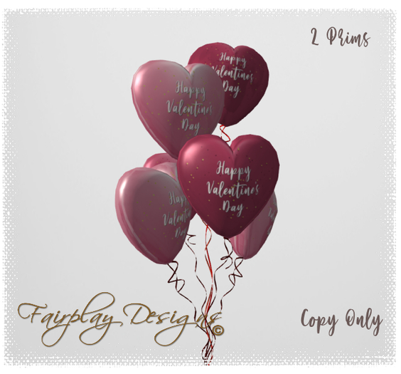 ~Happy Valentine's Day Hearts Balloons Cluster~Copy