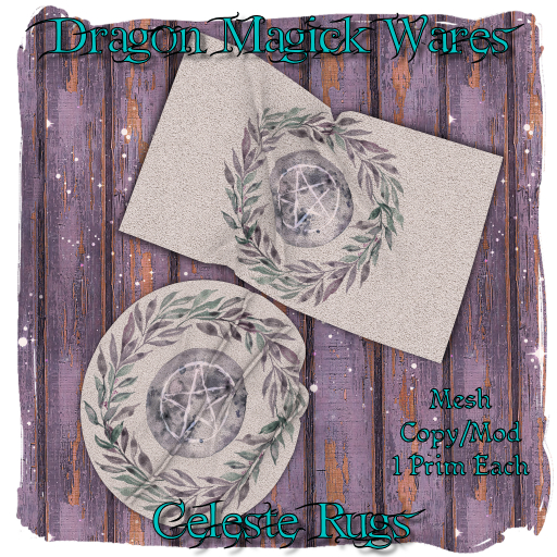 Dragon Magick Wares Celeste Moon Rugs Round Rectangle Mesh