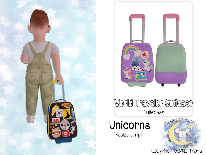{SMK} World Traveler Suitcase | Unicorns