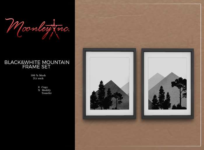 Moonley Inc. - Black&White Mountain Frame Set