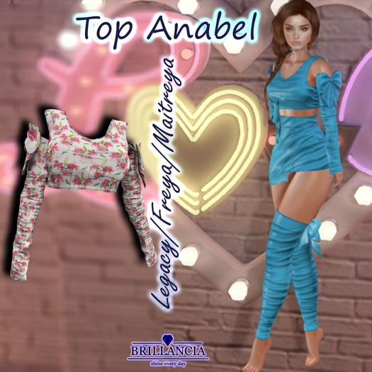 BRILLANCIA - Anabel Set  TOP  Flovers pink