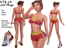[CT] Runner Outfit Red / Jellow + Rigged Sneakers - Maitreya - Slink - Belleza - 