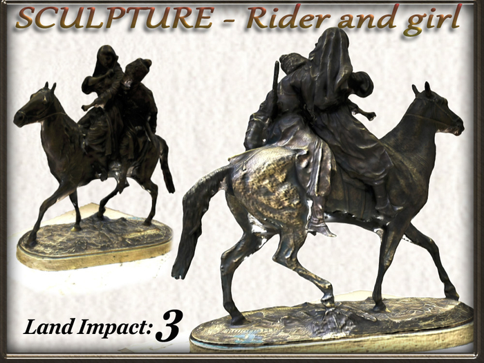 SCULPTURE - Rider and girl (3+ Li ) Full Perm