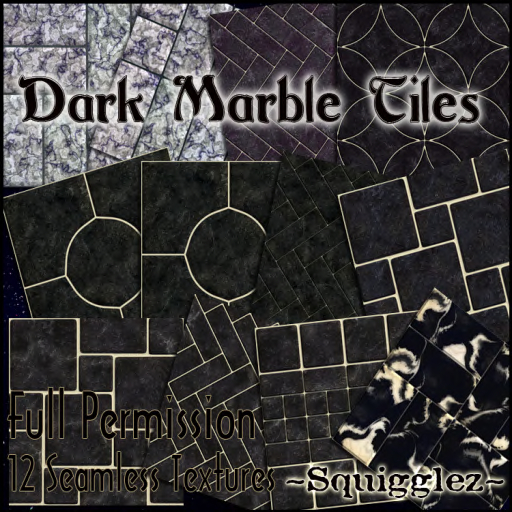 ~Squigglez~ Dark Marble Tiles