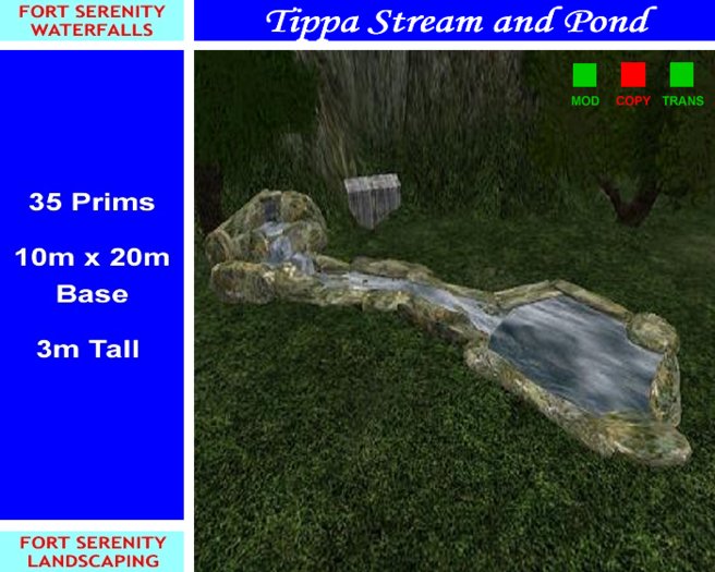 10m x 20m Tippa Texture Changeable Combo Falls/Stream/Pond (v9c)