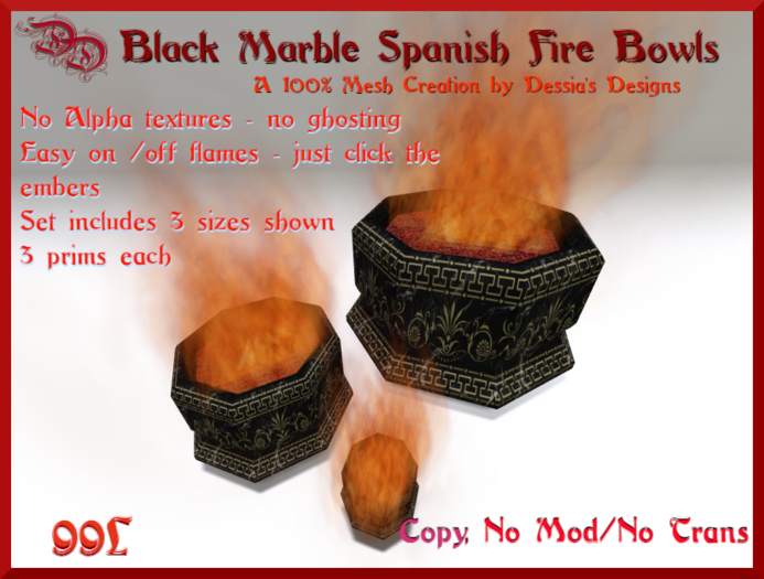 DD Fire Bowl Cenefa Tile Black