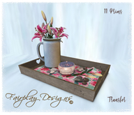 ~Serenty Tray with Star Gazer  Lilies, Potpourri & Heart Stones