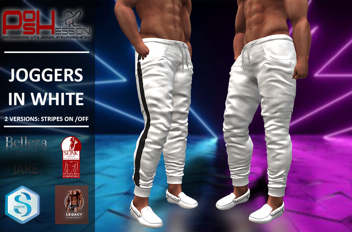 (POSHESSION) JOGGERS IN WHITE FOR MEN