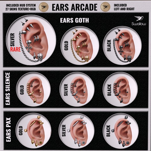 ^^Swallow^^ Ears Silence SILVER