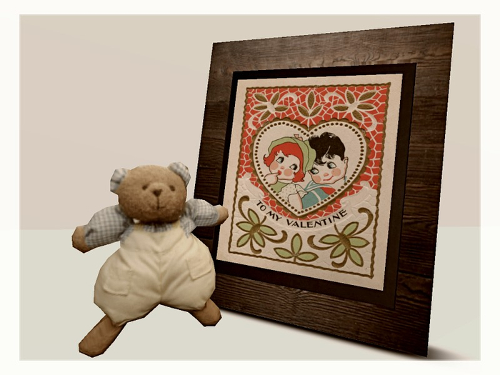 [AE] Gift Store - *PROMO*Vintage Valentine Framed Card & Teddy