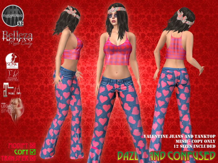 DEMO Valentine Denim Jeans and and Tanktop - Mesh
