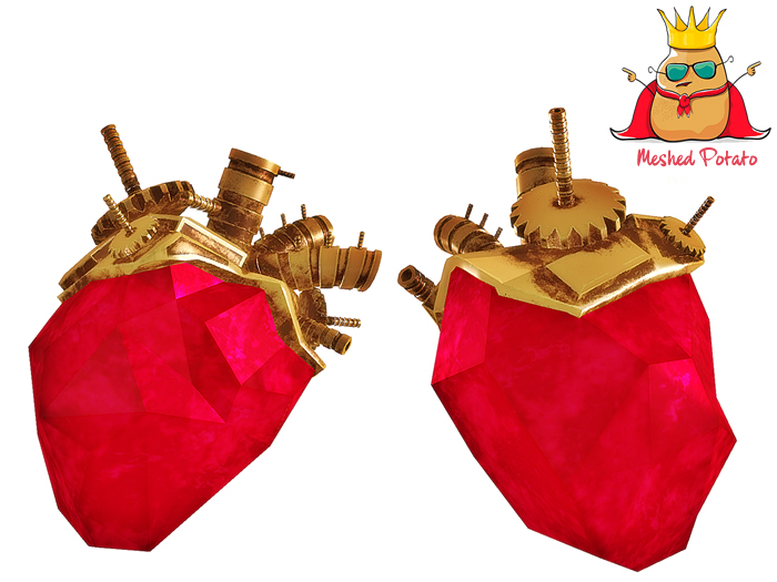 Meshed Potato - Valentines Steampunk Crystal Heart - Full Perm Mesh