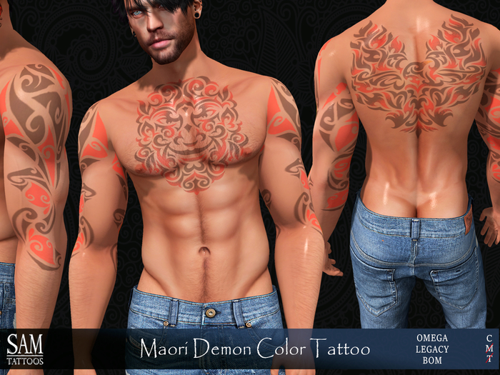 [SAM TATTOOS] MAORI DEMON COLOR TATTOO