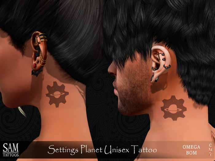 [SAM TATTOOS] SETTINGS PLANET NECK TATTOO