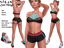 [CT] Runner Outfit Black / Red + Sneakers - Maitreya - Slink - Belleza DEMO