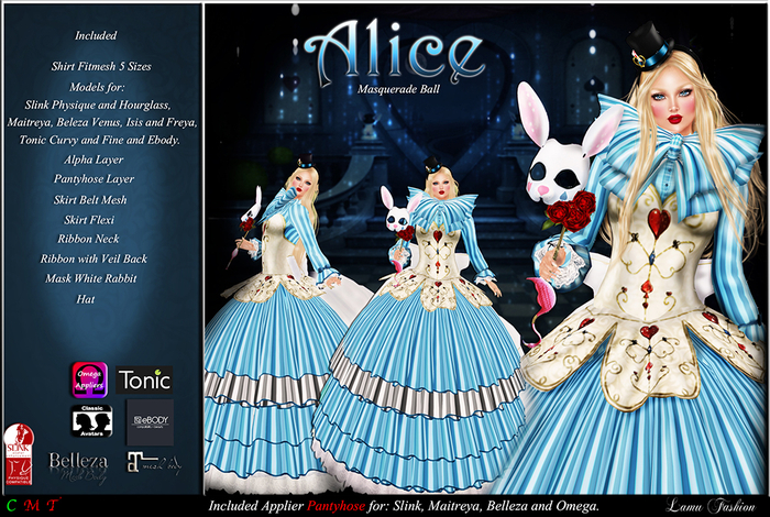 -Lamu Fashion-Gown *Alice* Masquerade Ball