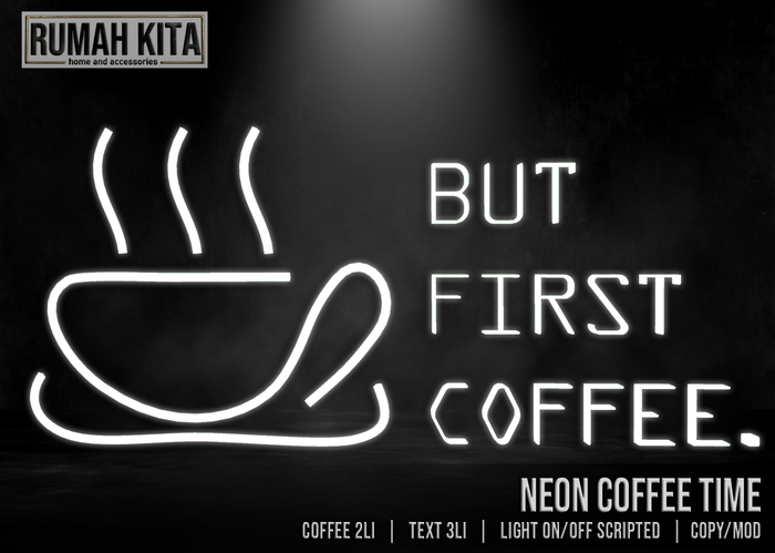 Rumah Kita - Neon Coffee Time - Wall Decor