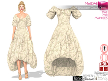 Dae, Obj, FBX, And Texture Files Off Shoulder Gown Dress | Maitreya Slink Belleza Tonic Ocacin Classic Avatars