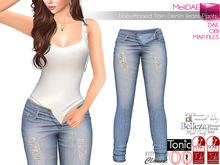 Dae, Obj, FBX, And Texture Files Unbuttoned Torn Denim Jeans Pants | Maitreya Slink Belleza Tonic Ocacin Classic Avatars