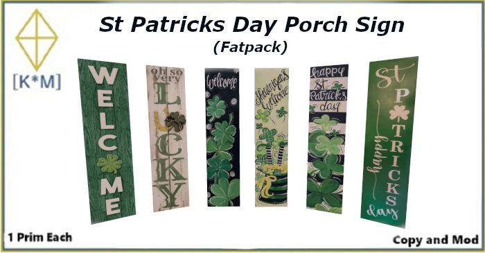 [K*M] St Patrick's Day Porch Sign (FATPACK)