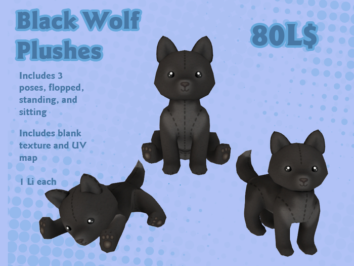 Liminality- Black Wolf Plushes