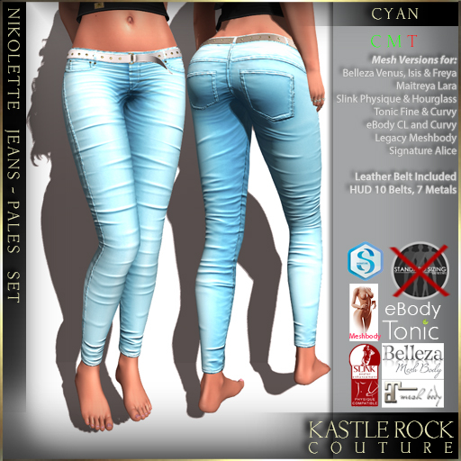 :KR: Nikolette Jeans - Pales - Cyan (Add Me)