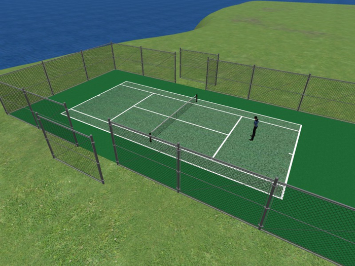 TM Tennis Court - Green - Full Fencing