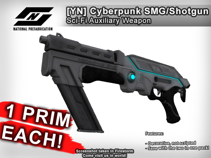 ![YN] Cyberpunk SMG / Shotgun, Auxiliary Compact Assault Rifle TYPE B 賽博朋克散彈槍+突擊步槍