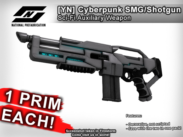![YN] Cyberpunk SMG / Shotgun, Auxiliary Compact Assault Rifle TYPE A 賽博朋克散彈槍+突擊步槍