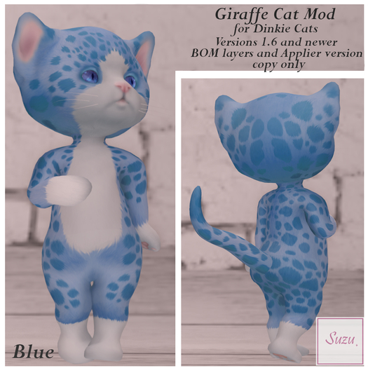 *SZ* Giraffe Cat Dinkie Mod / Blue / BOXED