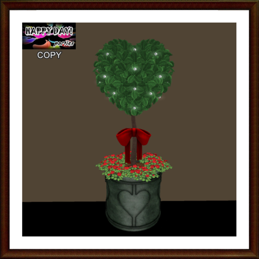 Valentines - Heart Topiary Planter - Red