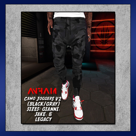 ANFAM - Camo Joggers v2 (Black/Gray)