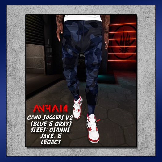 ANFAM - Camo Joggers v2 (Blue/Gray)