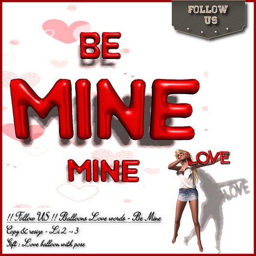 Valentine's Offer !! Follow US !! Balloons Love words Be Mine COPY Resize BOX