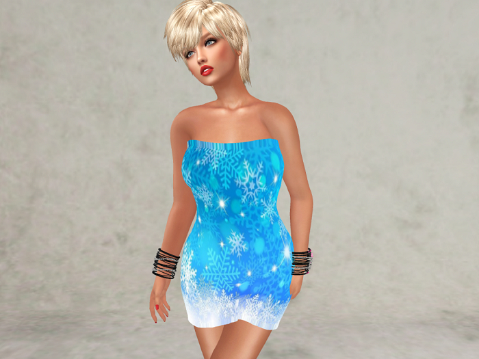 Snowflakes-Form Fitting Dress