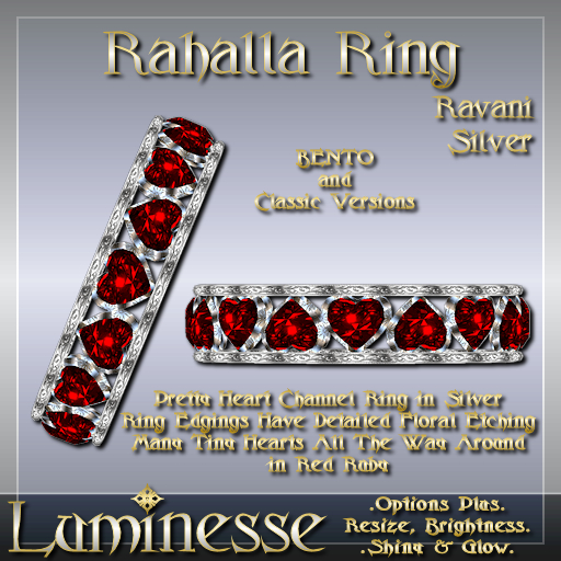 RAHALLA Ravani BENTO Ring OP - Red Ruby Silver