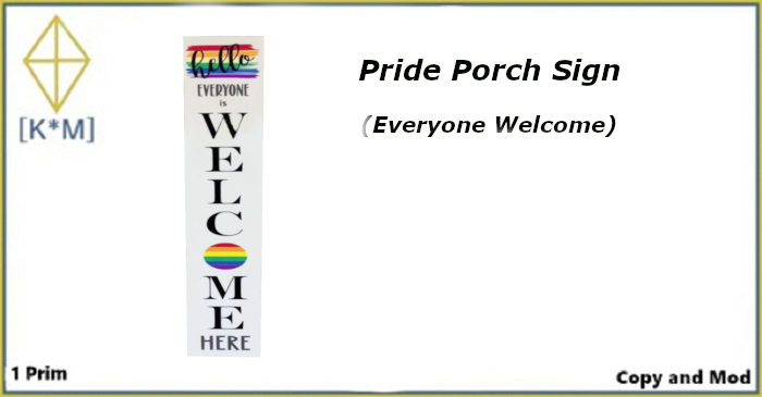 [K*M] Pride Porch Sign (Everyone Welcome)