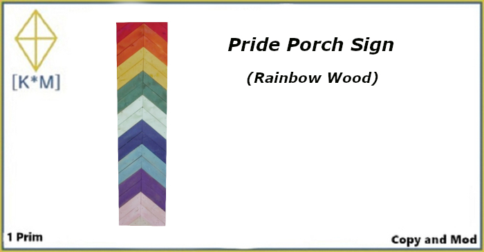 [K*M] Pride Porch Sign (Rainbow Wood)