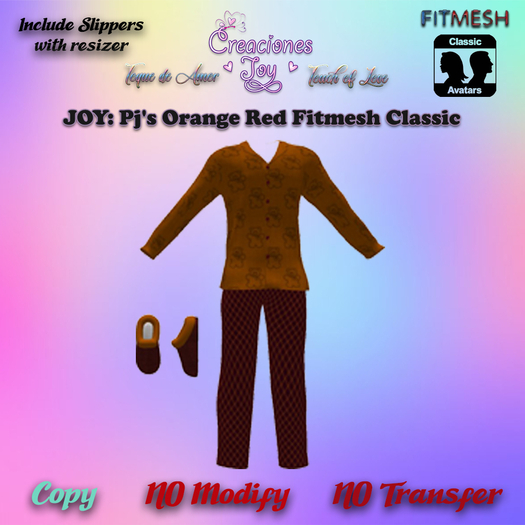 JOY: PJ'S Fitmesh Classic Men Orange Red
