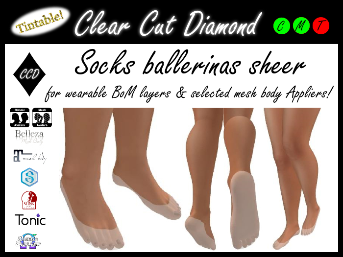 BoM & applied Socks ballerinas sheer (by CCD)