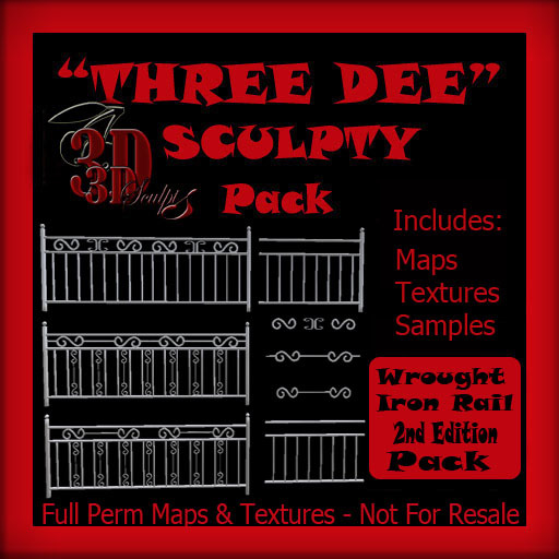 "Three Dee " Wrought Iron Fence 2nd Edition Sculpty Pack